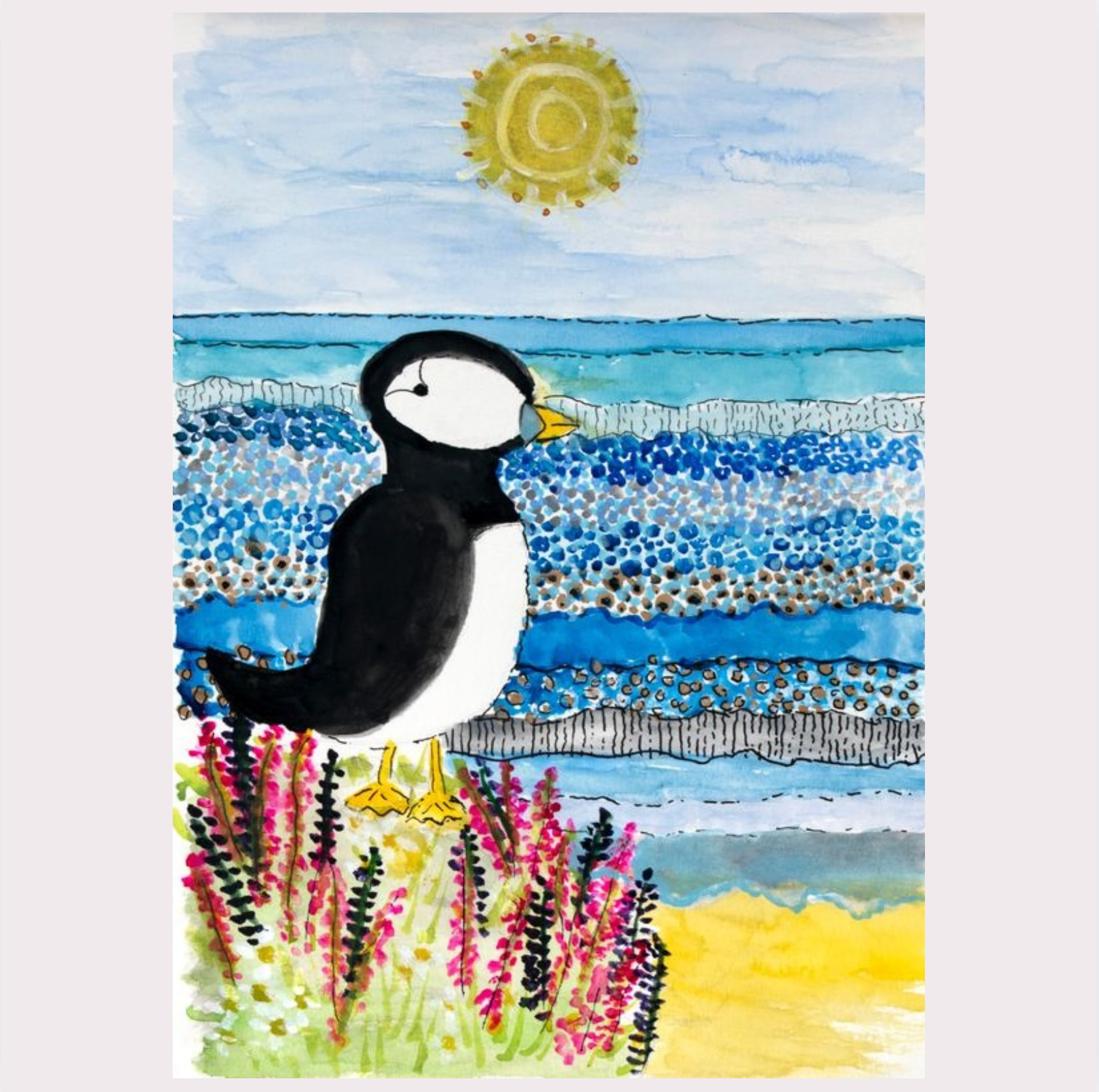 Puffin by the Sea Art Print
