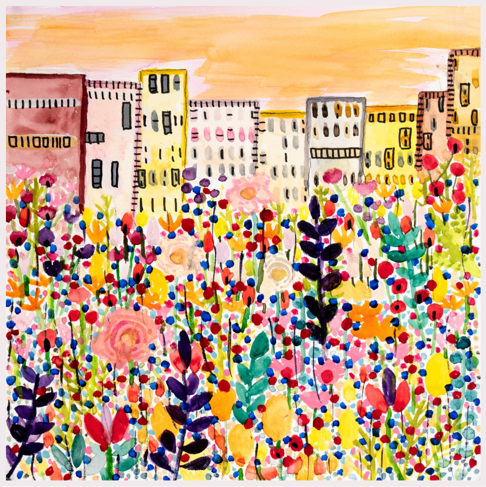 At the Flower Market Art Print