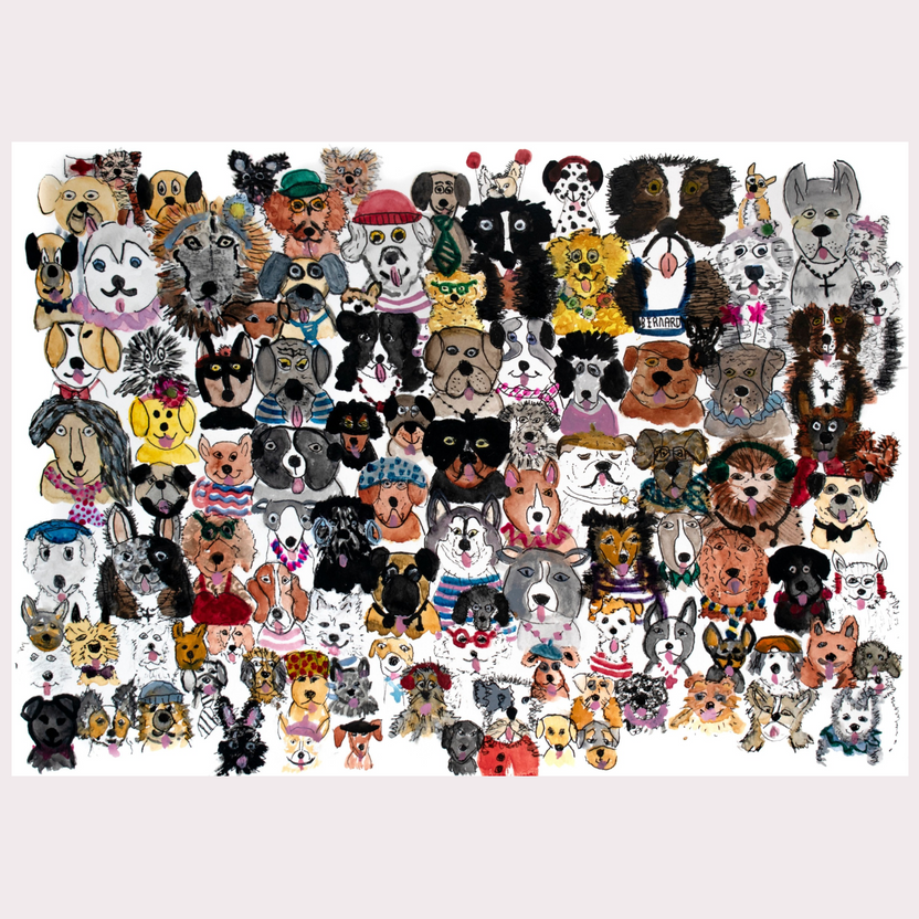 Dogs, Dogs, Dogs Art Print | The Wonky Artist