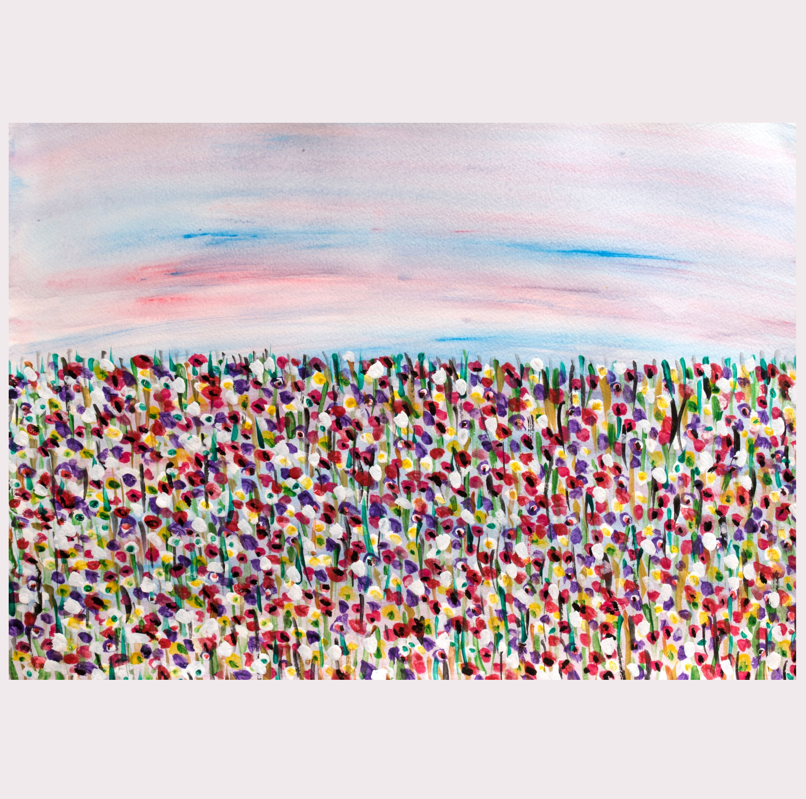Flowers at Dusk Art Print