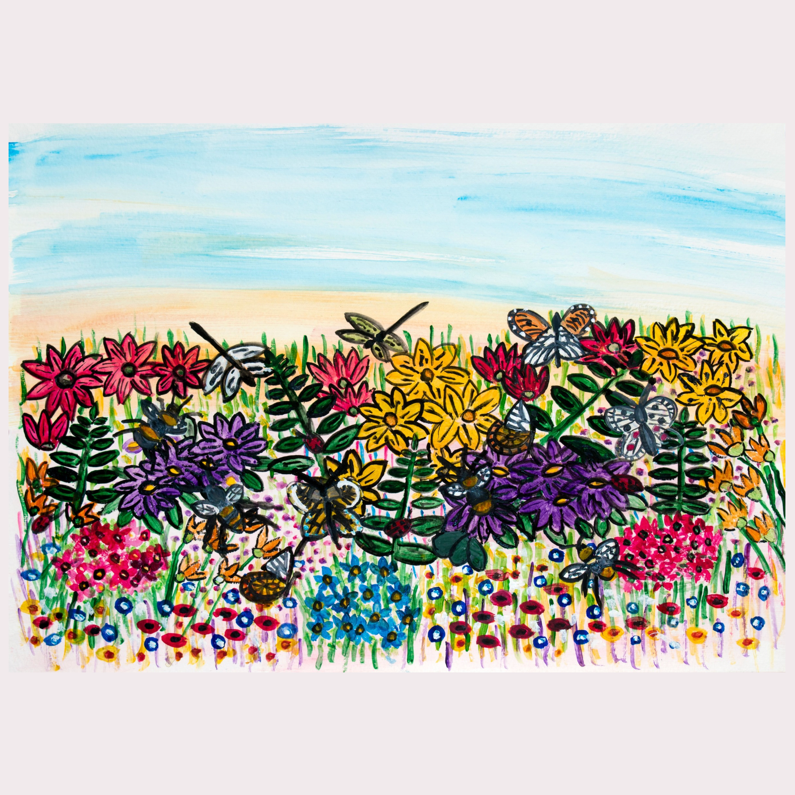 Flowers at Dawn Art Print
